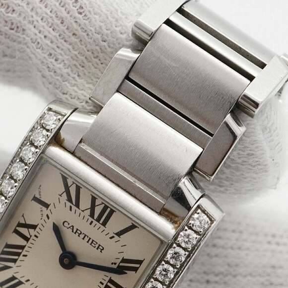 Cartier Tank Française SM W4TA0008 Ivory Dial Women's Watch - Picture 7 of 10